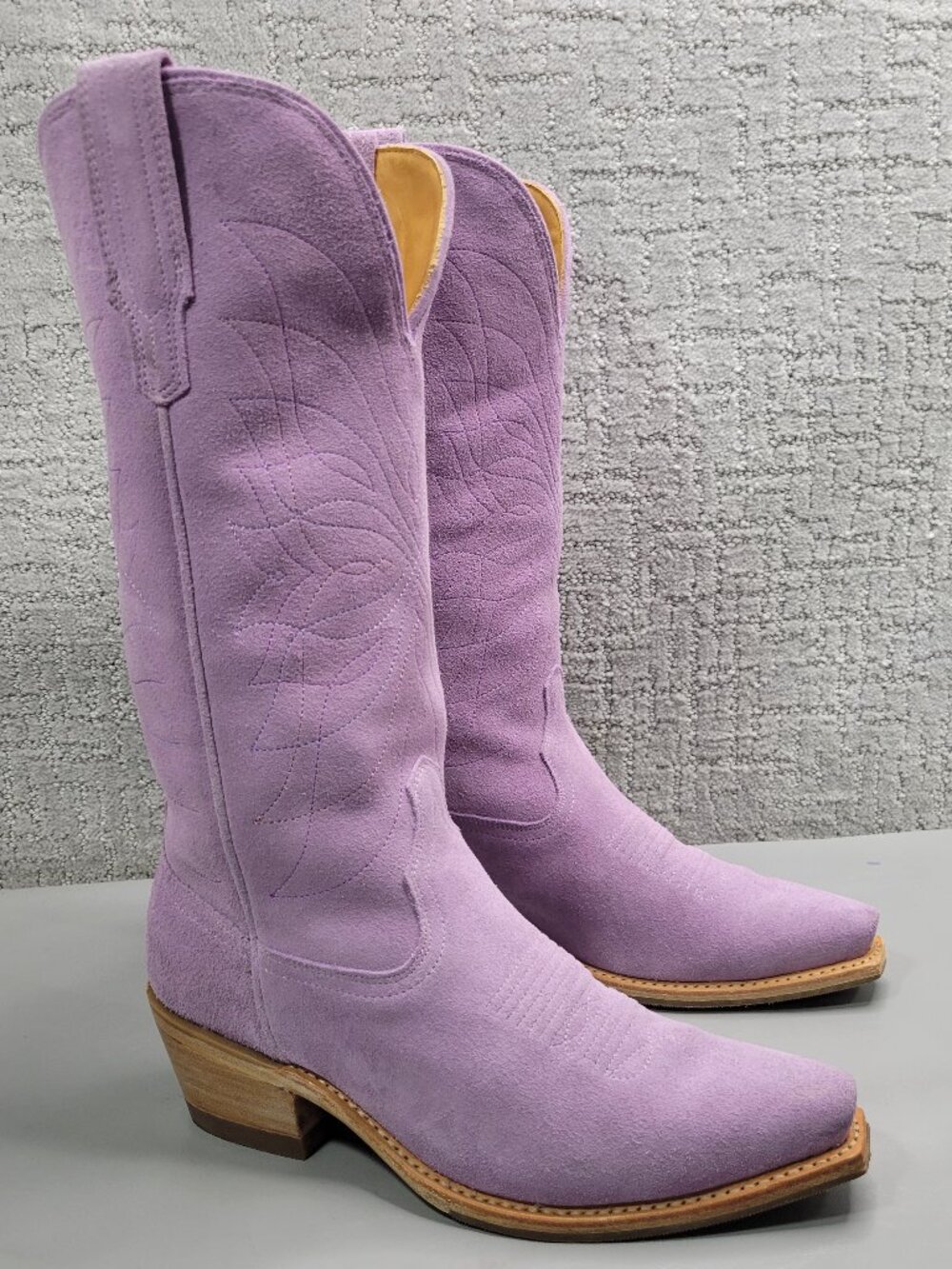 Tecovas The Annie Monarch Women's Size US 8B Lavender Suede Cowgirl Boots. - Picture 4 of 13